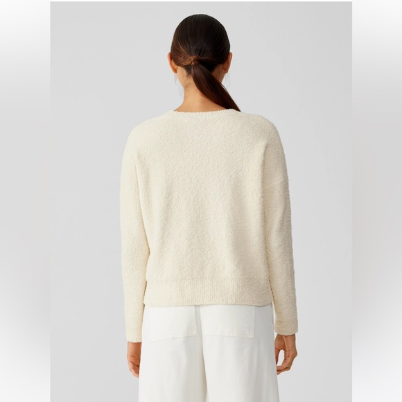 NWT EILEEN FISHER Cotton Boucle Crew Neck Box-Top - Picture 3 of 9
